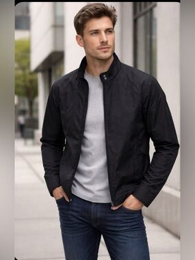 Abacus Men’s Black Jacket –L/ Lightweight & Modern